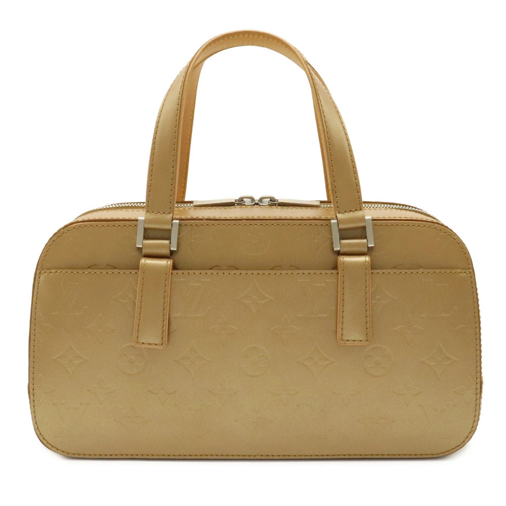 Louis Vuitton Monogram Matte Shelton Handbag Boston Bag Ambre Beige